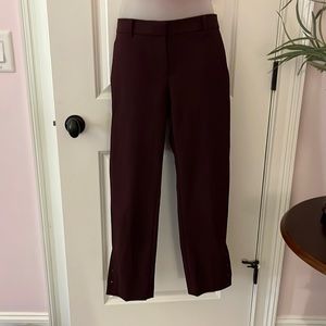 Ann Taylor dressy capris maroon with button details at ankle